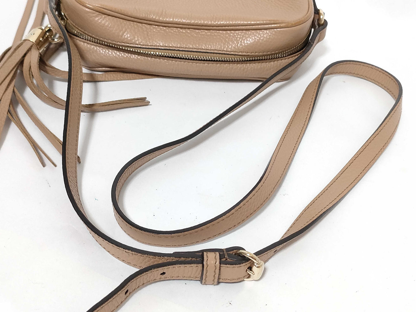 GUCCI Soho Beige Leather Shoulder Bag