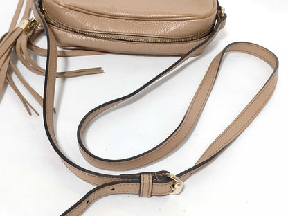 GUCCI Soho Beige Leather Shoulder Bag