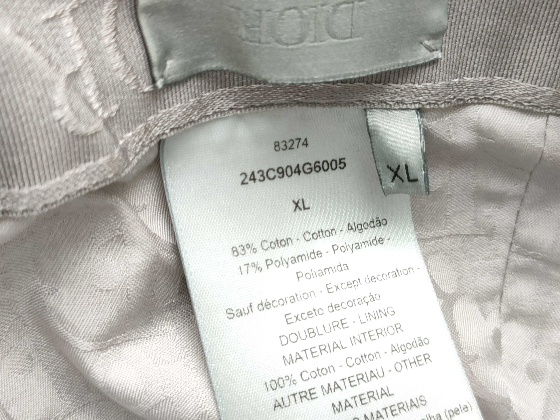 Dior Cap/Cotton/Beige/Logo/Solid/Oblique Pattern Other Accessories