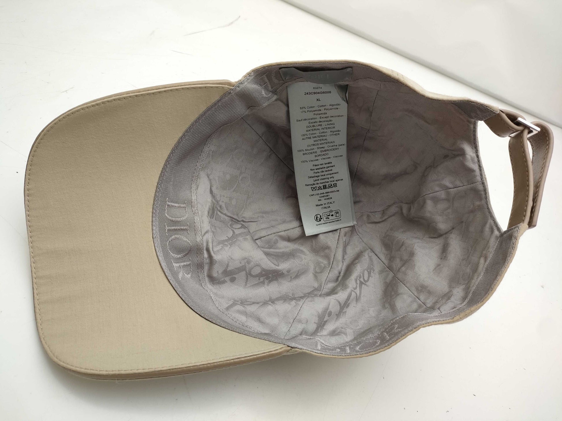 Dior Cap/Cotton/Beige/Logo/Solid/Oblique Pattern Other Accessories