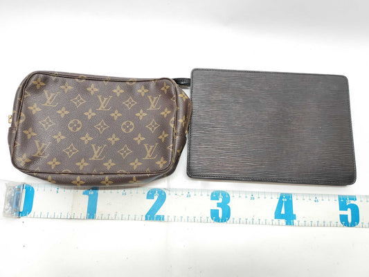 LOUIS VUITTON Monogram True Towel/Epi Pochette Homme Junk 2-Piece Pouch Set