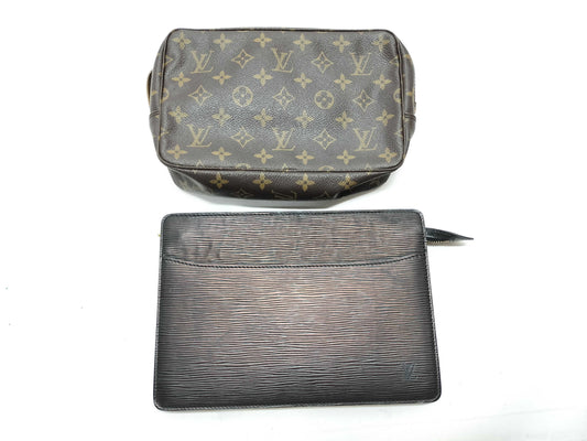 LOUIS VUITTON Monogram True Towel/Epi Pochette Homme Junk 2-Piece Pouch Set