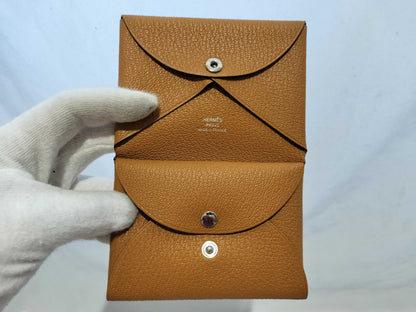 HERMES Calvi Duo W Engraved Coin Case