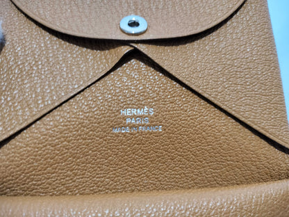 HERMES Calvi Duo W Engraved Coin Case