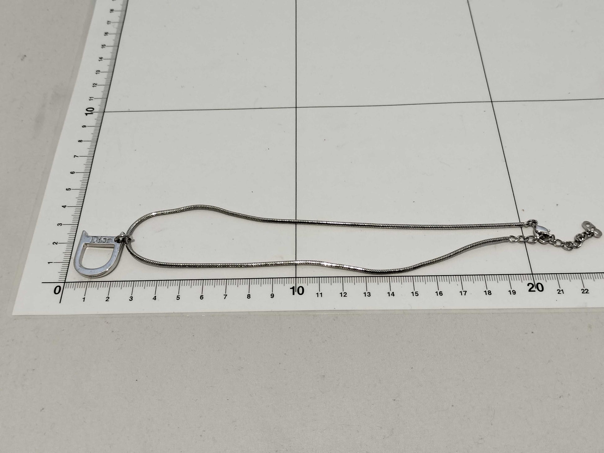 Dior D logo necklace