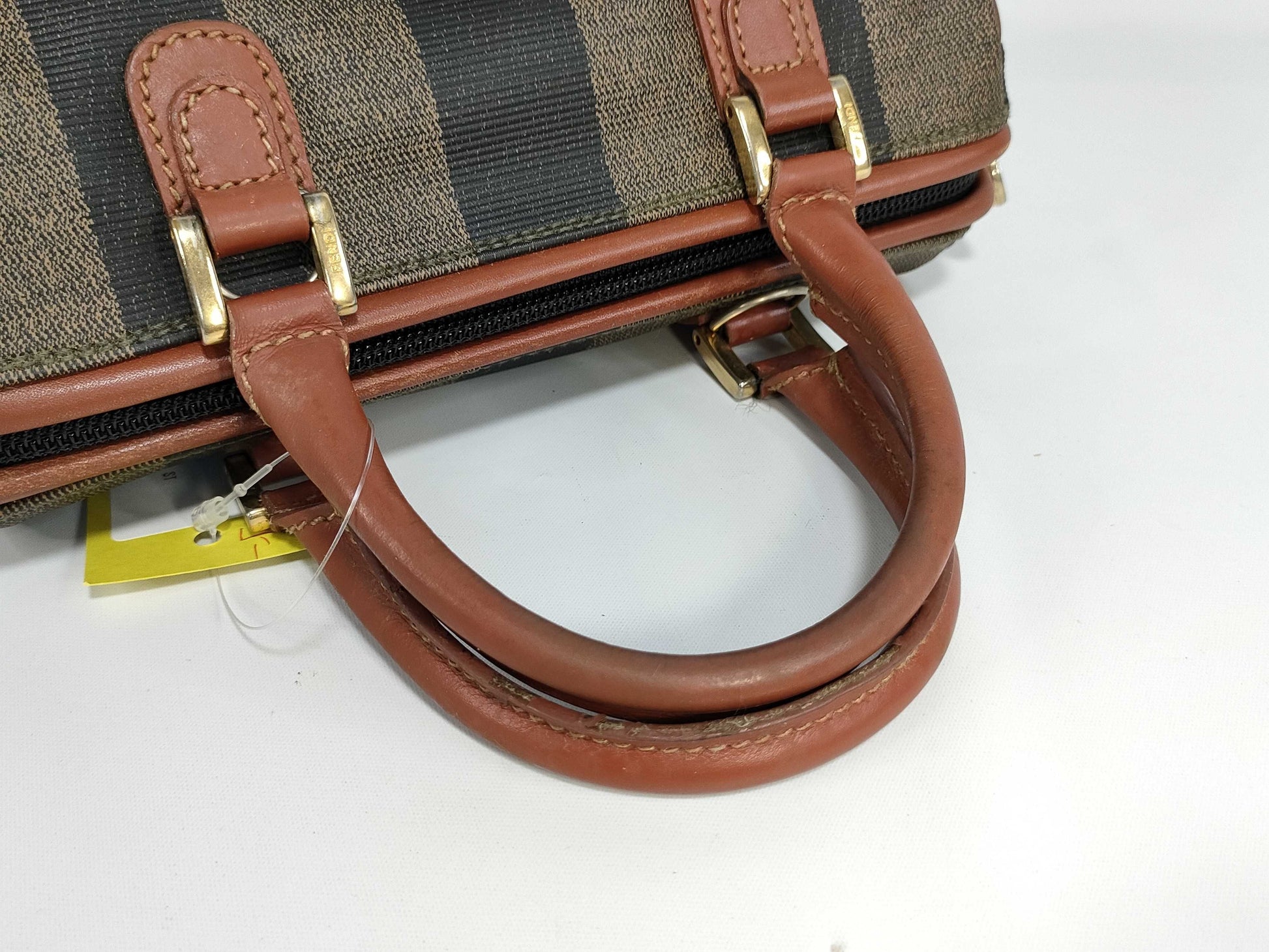 FENDI Pecan Print Mini Boston ST Boston Bag