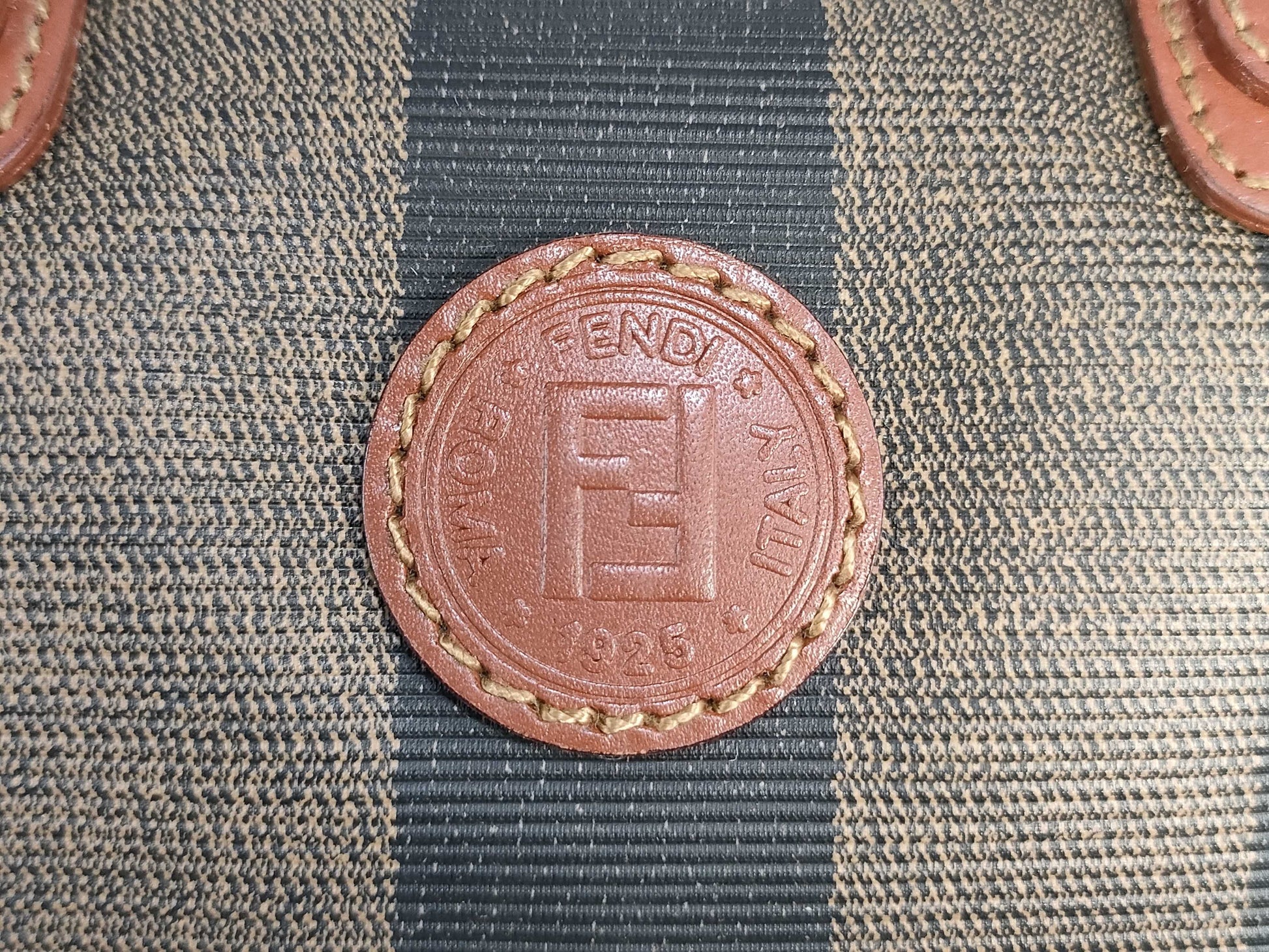 FENDI Pecan Print Mini Boston ST Boston Bag
