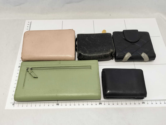 5-piece women's wallet featuring CHANEL, Coco Mark, Miu Miu, and other items.