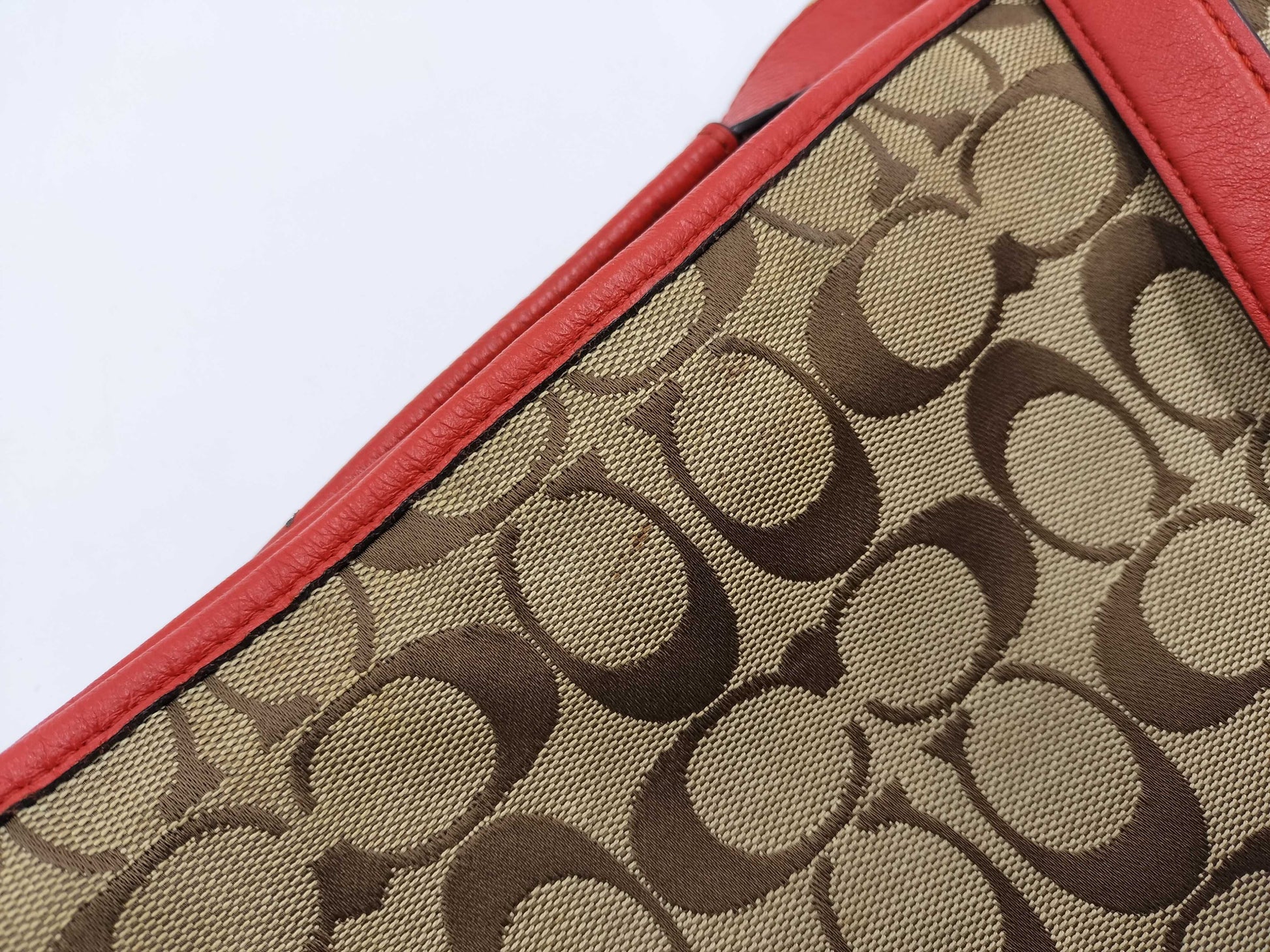 COACH Signature Leather Shoulder Bag 