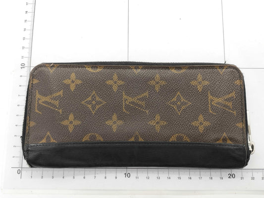 LOUIS VUITTON CA 2148 Monogram Macassar M60109 Macassar Zippy Vertical Wallet with Initials