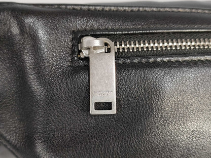 SAINT LAURENT Saint Laurent Paris Leather Body Bag Black Waist Bag