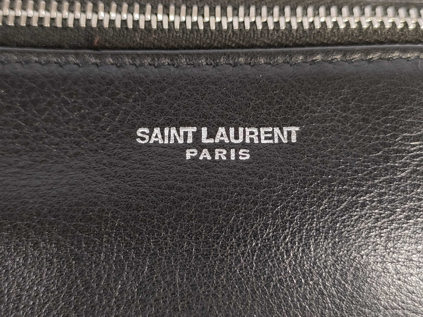 SAINT LAURENT Saint Laurent Paris Leather Body Bag Black Waist Bag