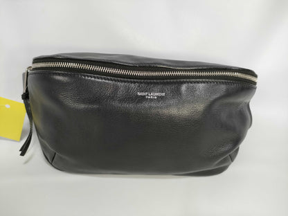 SAINT LAURENT Saint Laurent Paris Leather Body Bag Black Waist Bag
