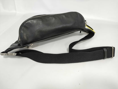 SAINT LAURENT Saint Laurent Paris Leather Body Bag Black Waist Bag