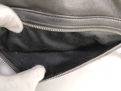 SAINT LAURENT Saint Laurent Paris Leather Body Bag Black Waist Bag