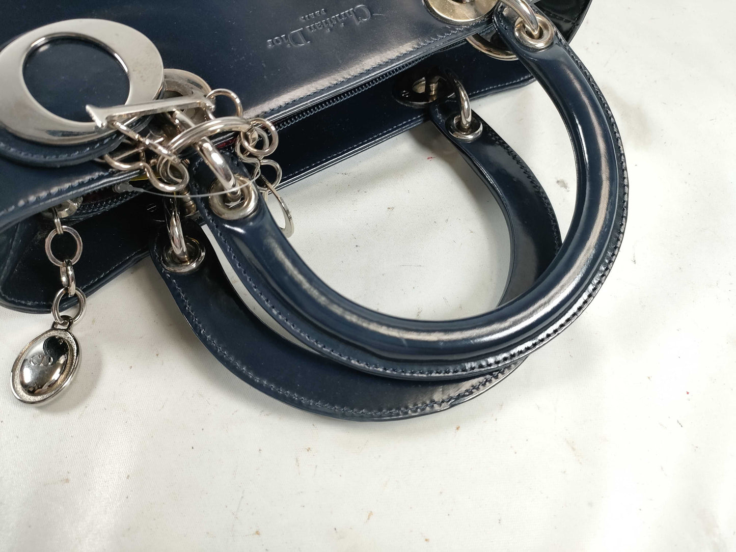 Dior Lady Dior 2-Way/Silver Hardware Handbag