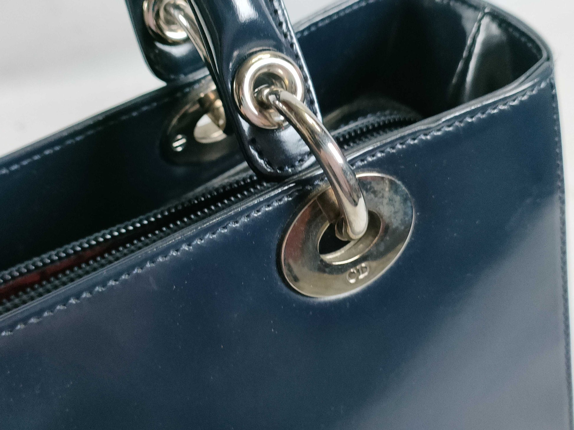 Dior Lady Dior 2-Way/Silver Hardware Handbag