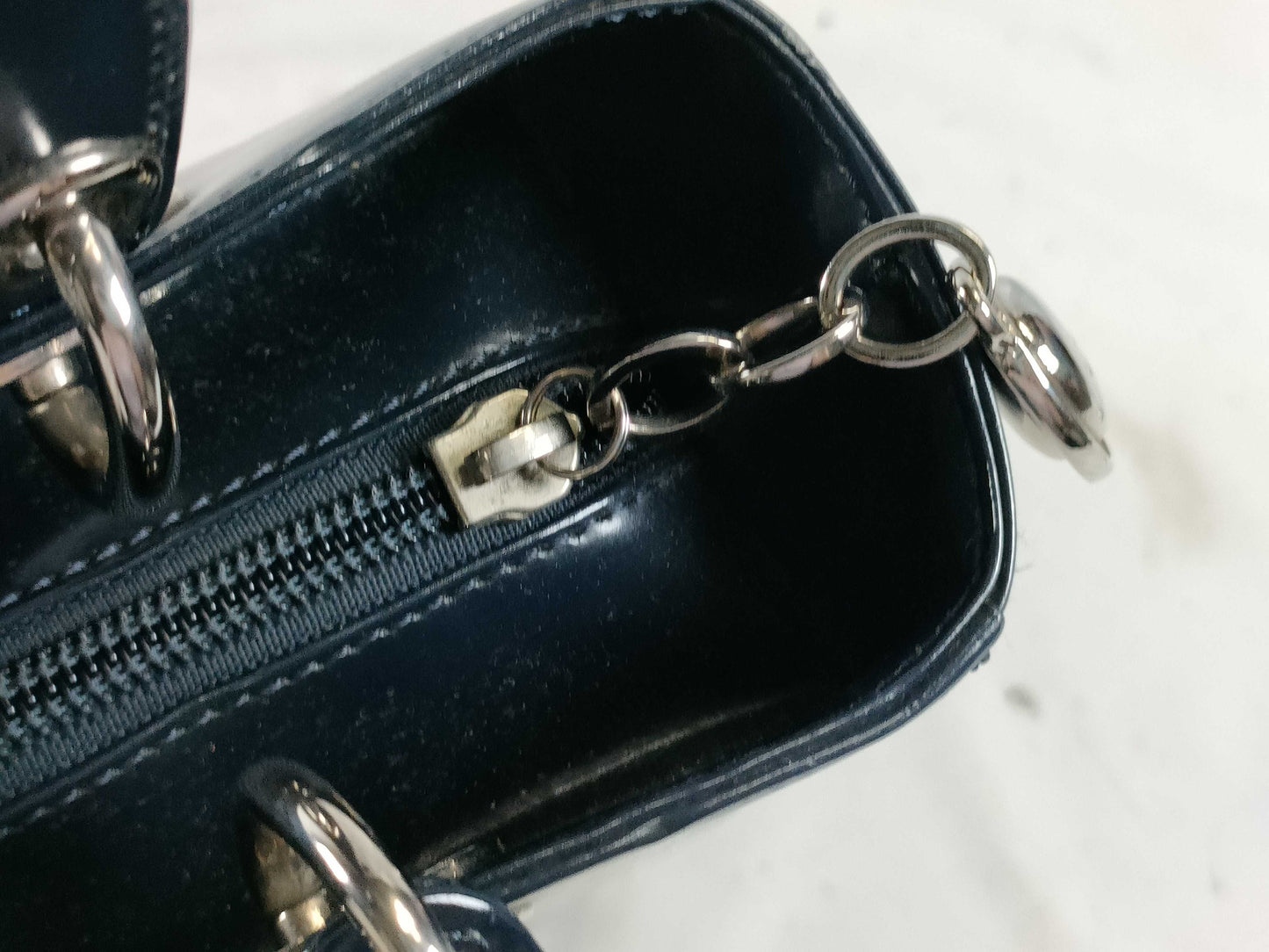 Dior Lady Dior 2-Way/Silver Hardware Handbag