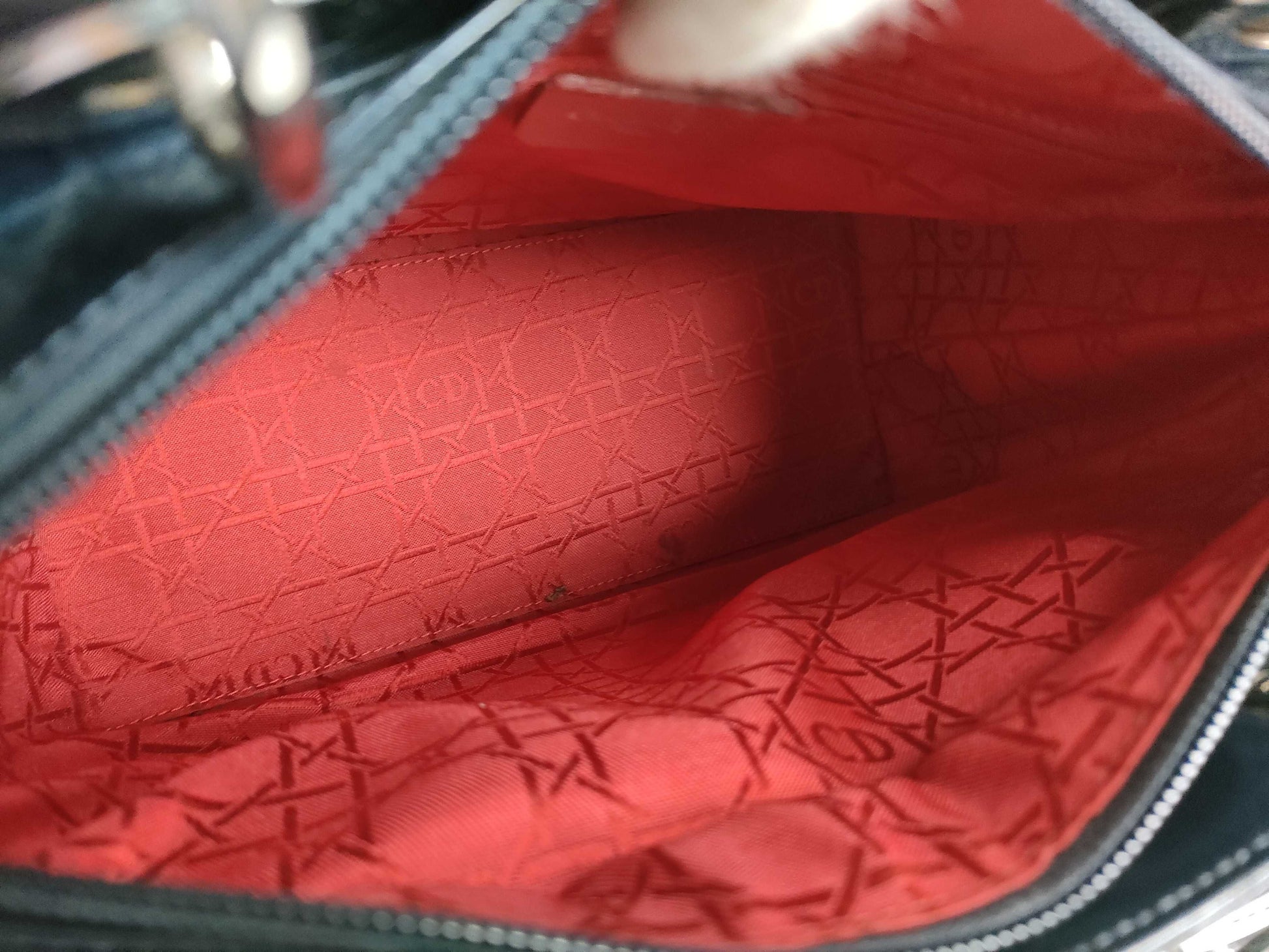 Dior Lady Dior 2-Way/Silver Hardware Handbag