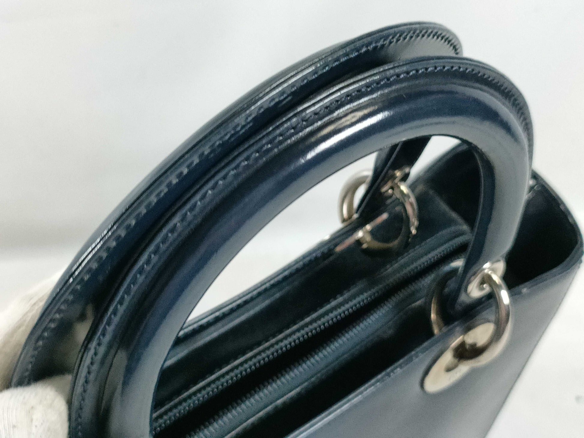 Dior Lady Dior 2-Way/Silver Hardware Handbag