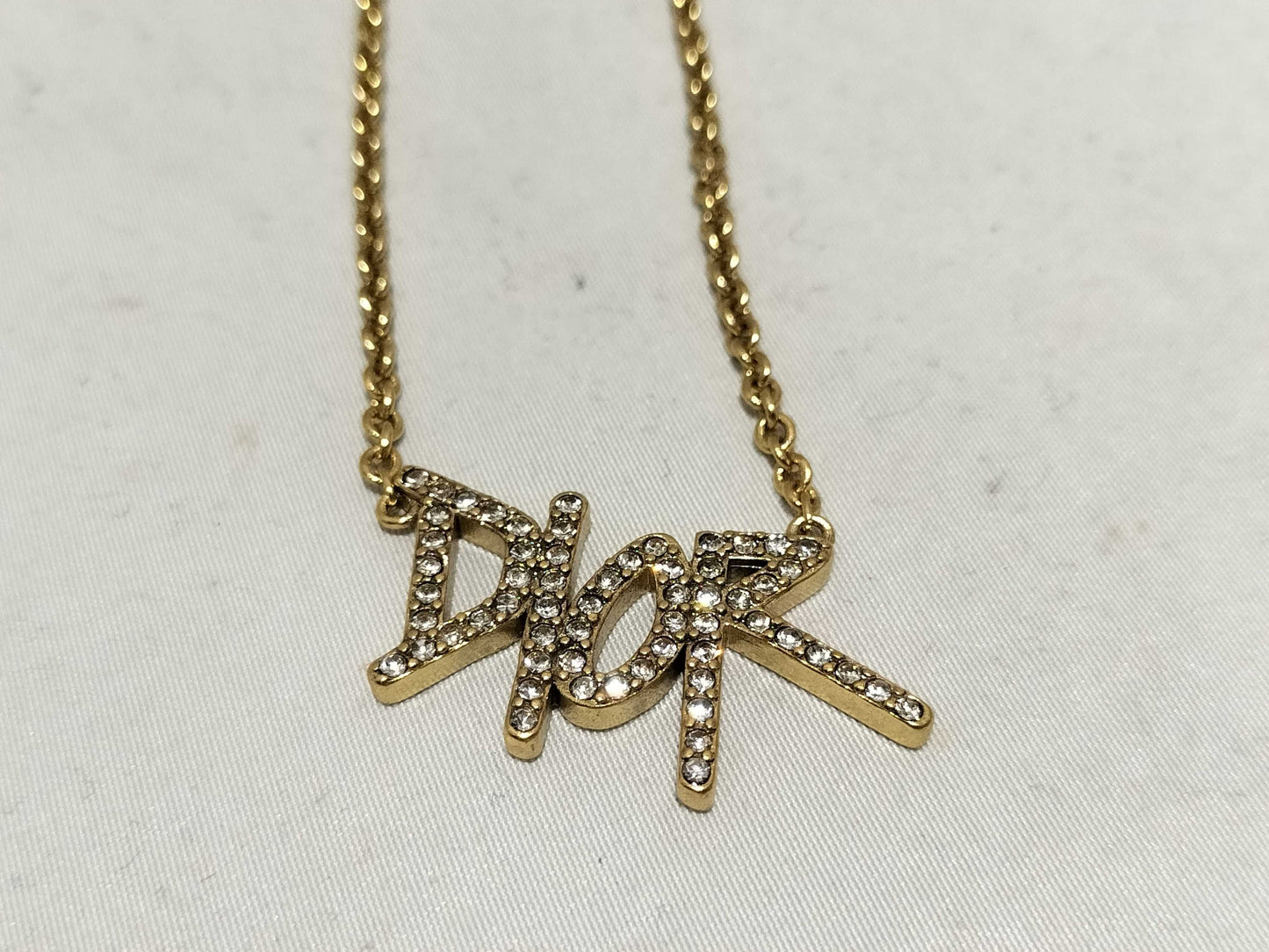 Dior necklace/logo/rhinestone necklace