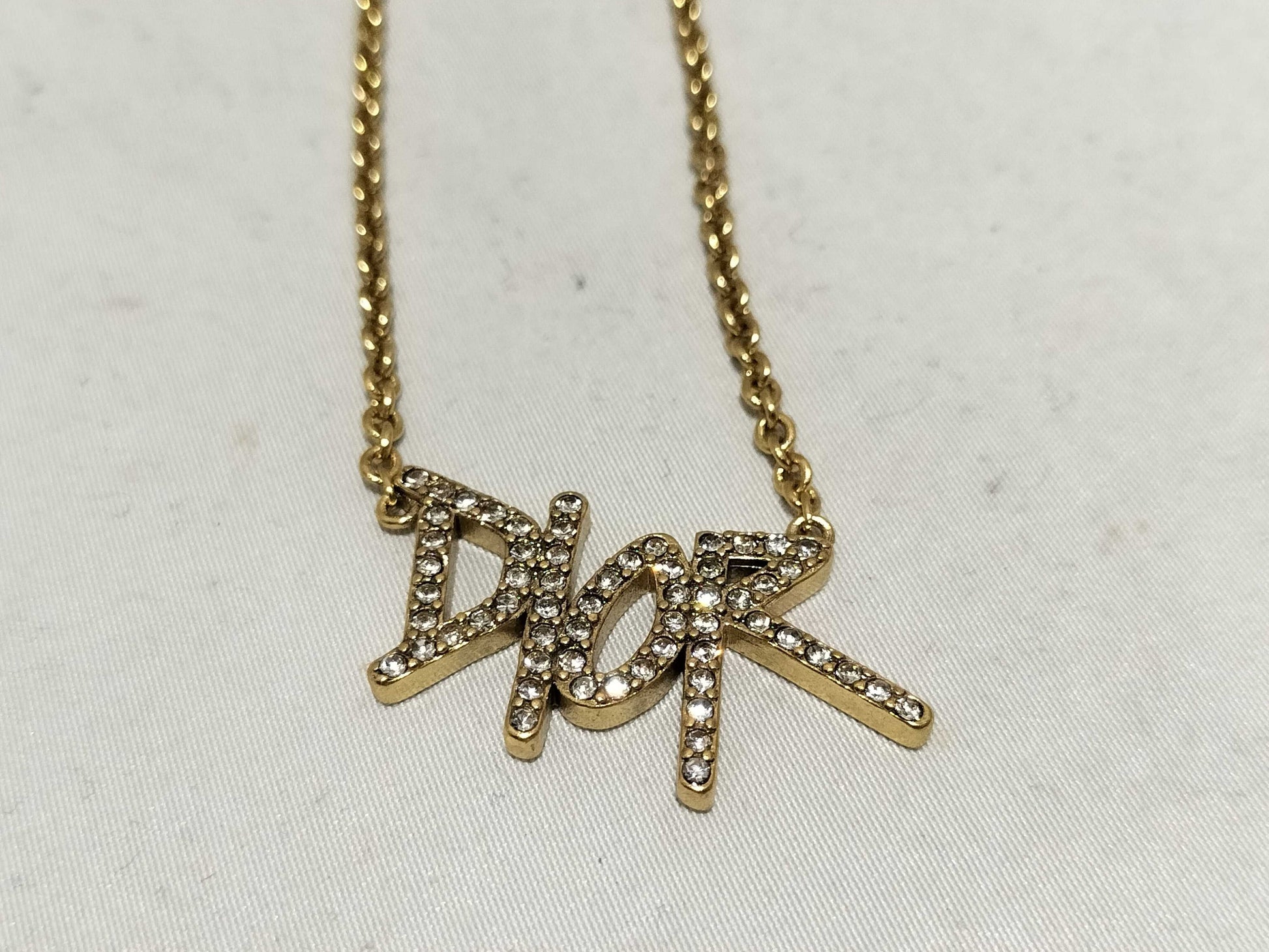 Dior necklace/logo/rhinestone necklace