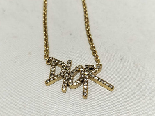 Dior necklace/logo/rhinestone necklace