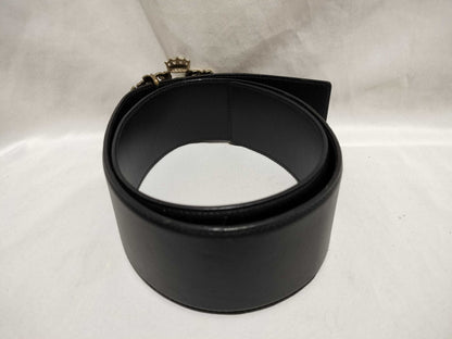 Yves Saint Laurent Gold-Plated Buckle Leather Belt