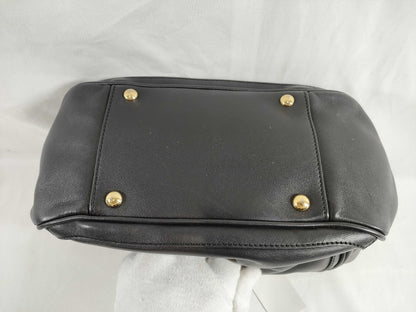 Salvatore Ferragamo Gancini Leather Black Chain Handbag