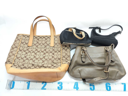 Two mini handbags from COACH, Michael Kors, Burberry, etc. One handbag, two-way bag, and a tote bag