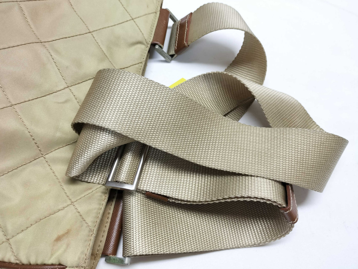 PRADA Quilted Nylon Shoulder Bag, Beige