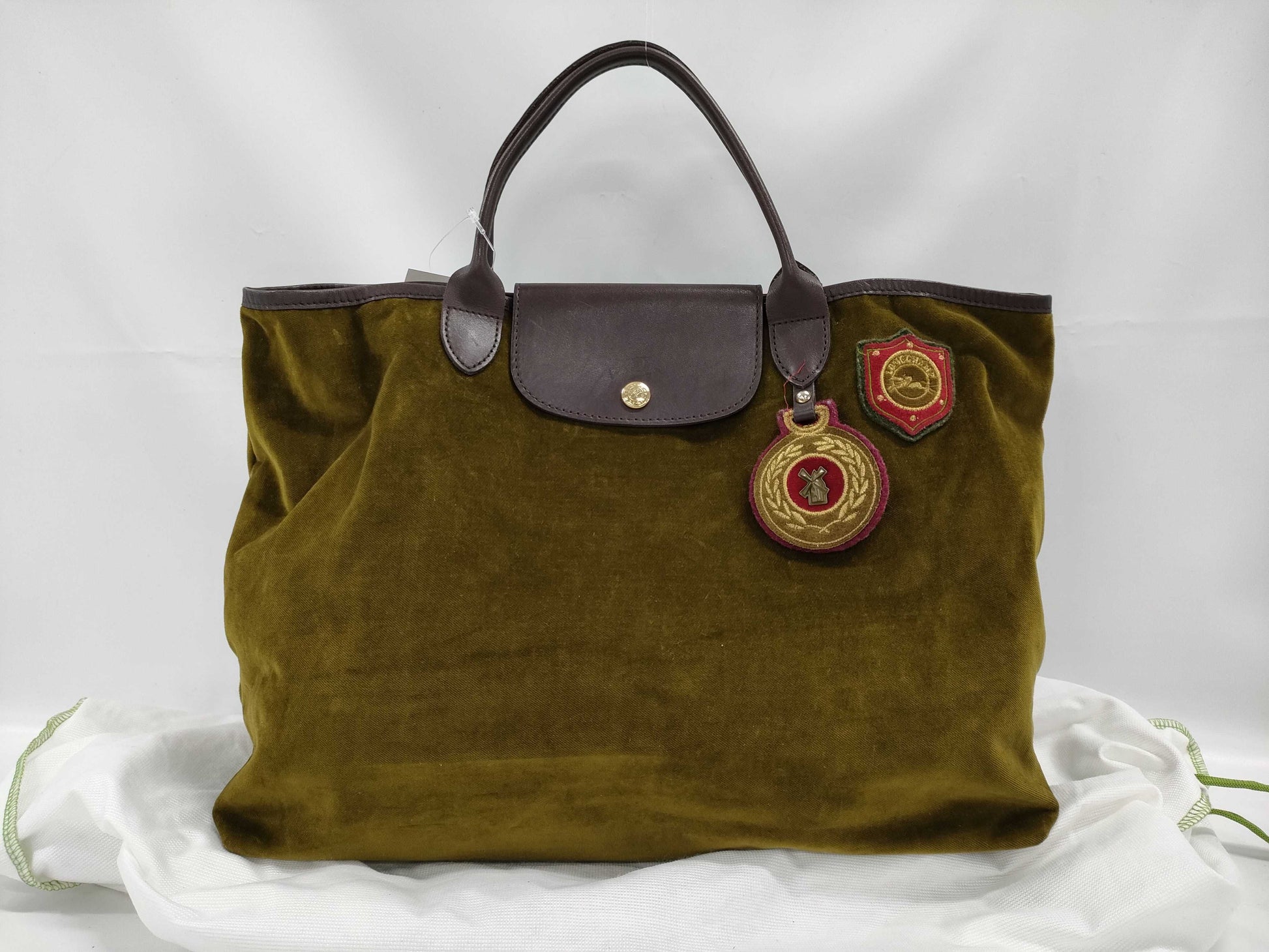 LONG CHAMP Suede Pliage Tote Bag