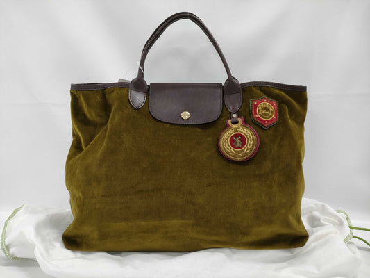 LONG CHAMP Suede Pliage Tote Bag