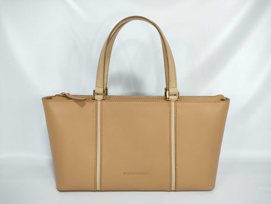 BURBERRY Leather Check Handbag Handbag