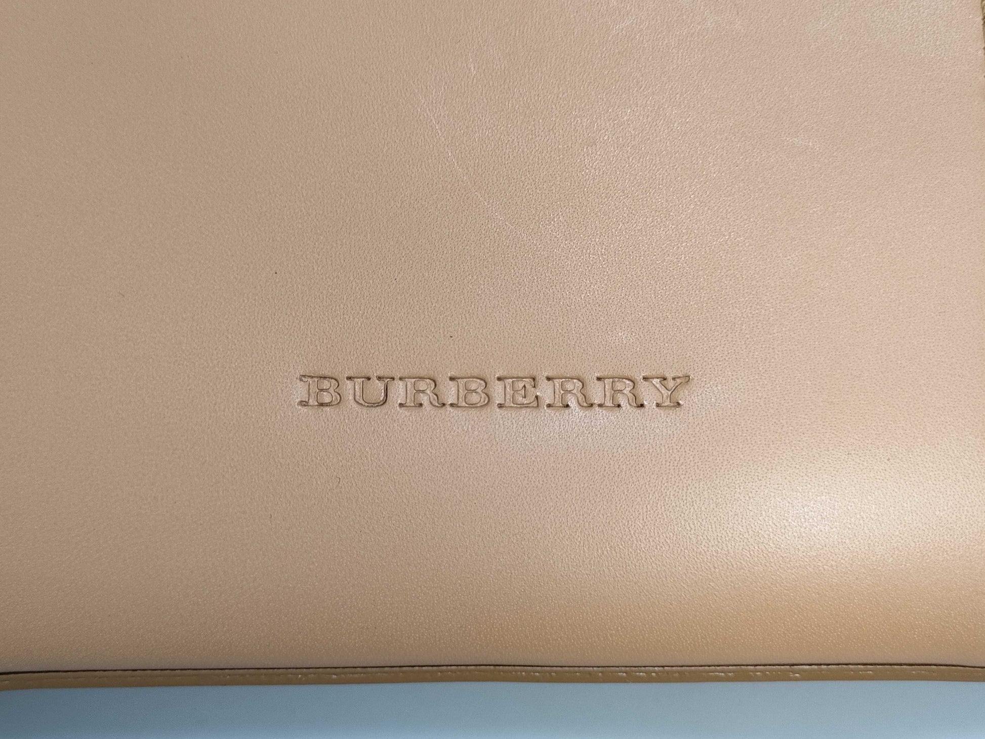 BURBERRY Leather Check Handbag Handbag