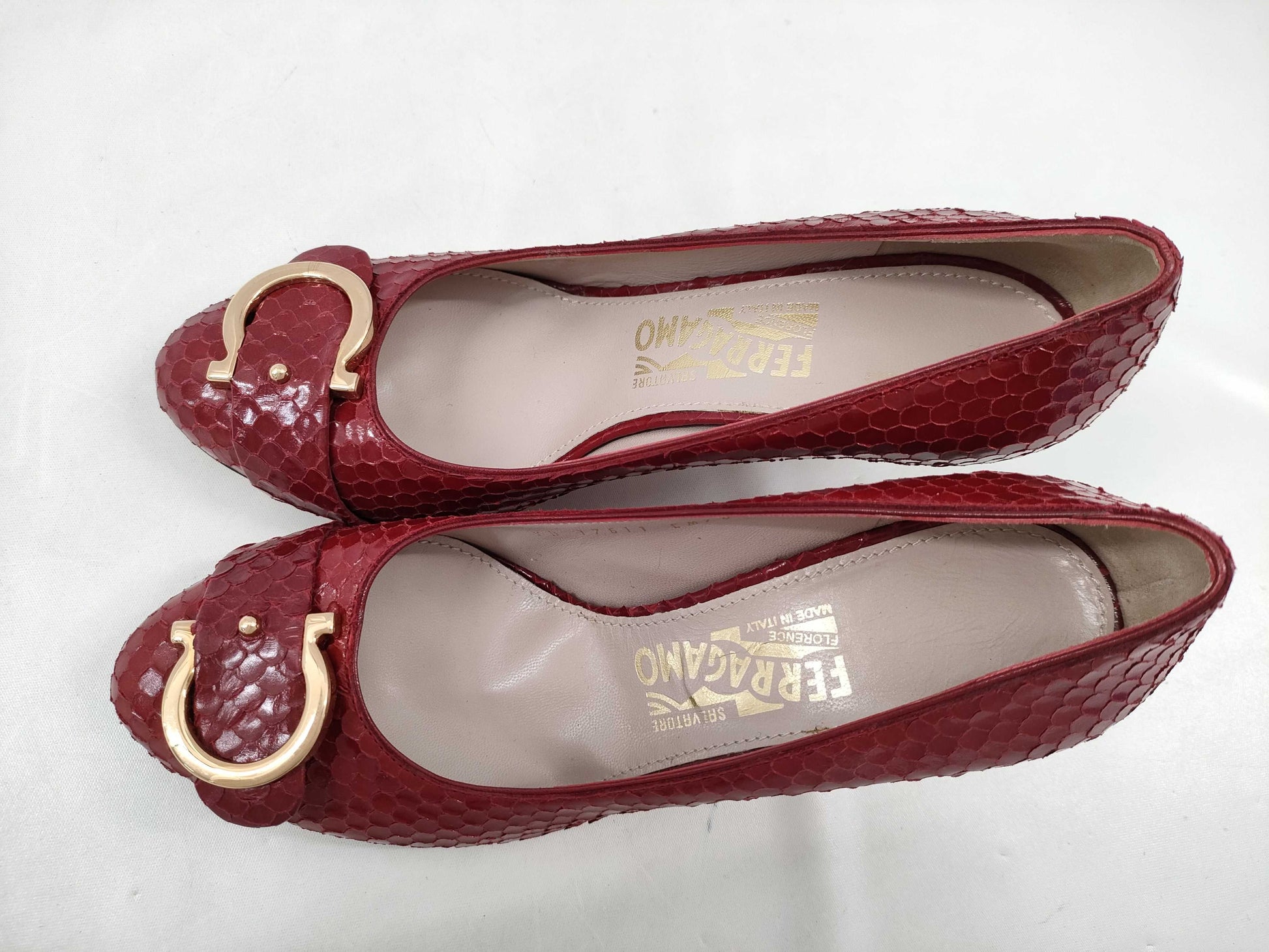 Salvatore Ferragamo Vara Embossed Pumps