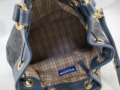 BURBERRY Blue Label Denim Nova Check Handbag