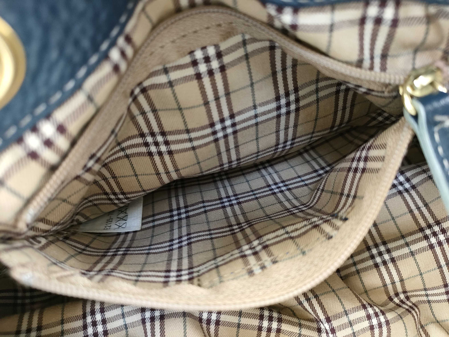BURBERRY Blue Label Denim Nova Check Handbag
