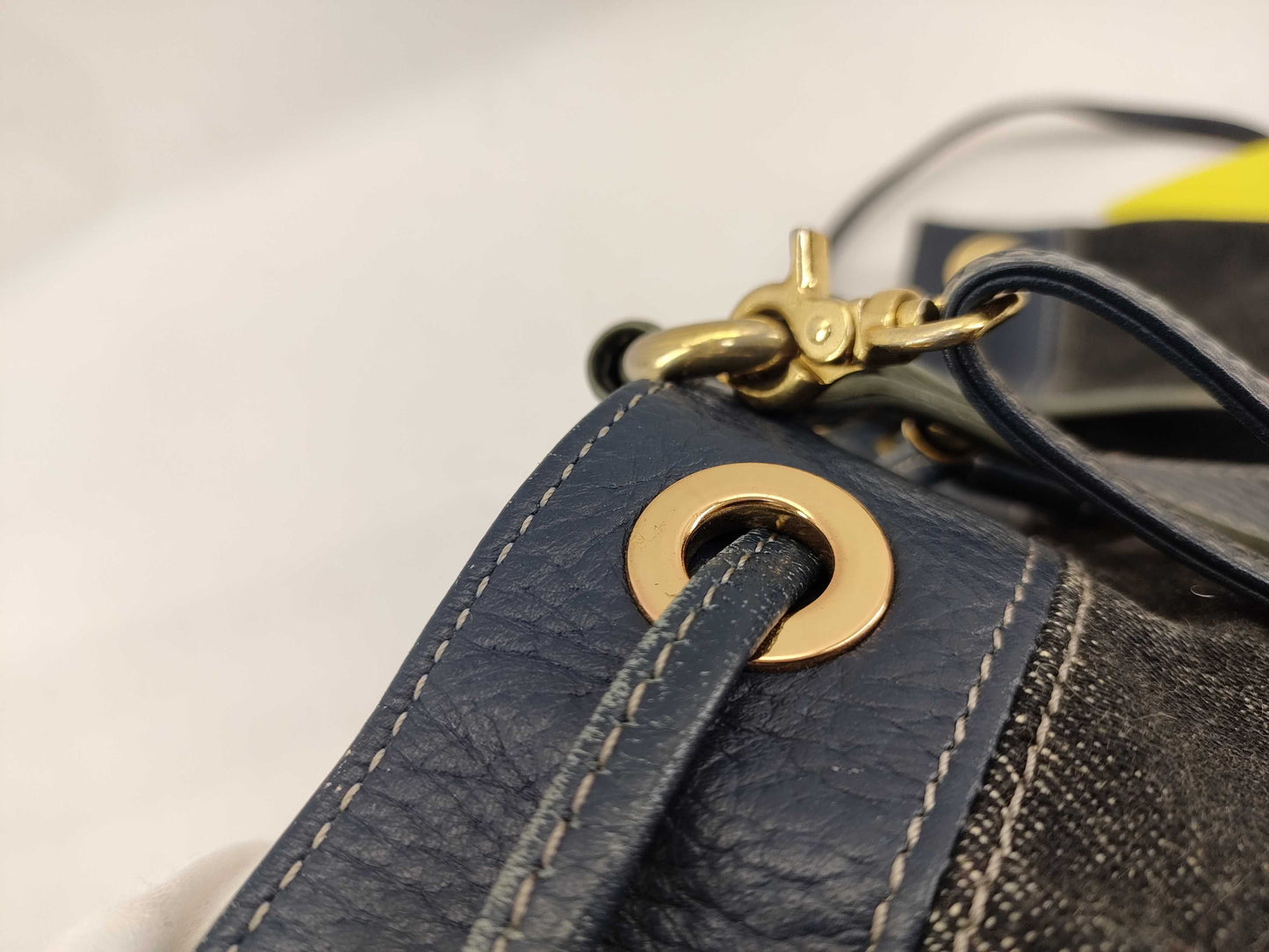 BURBERRY Blue Label Denim Nova Check Handbag