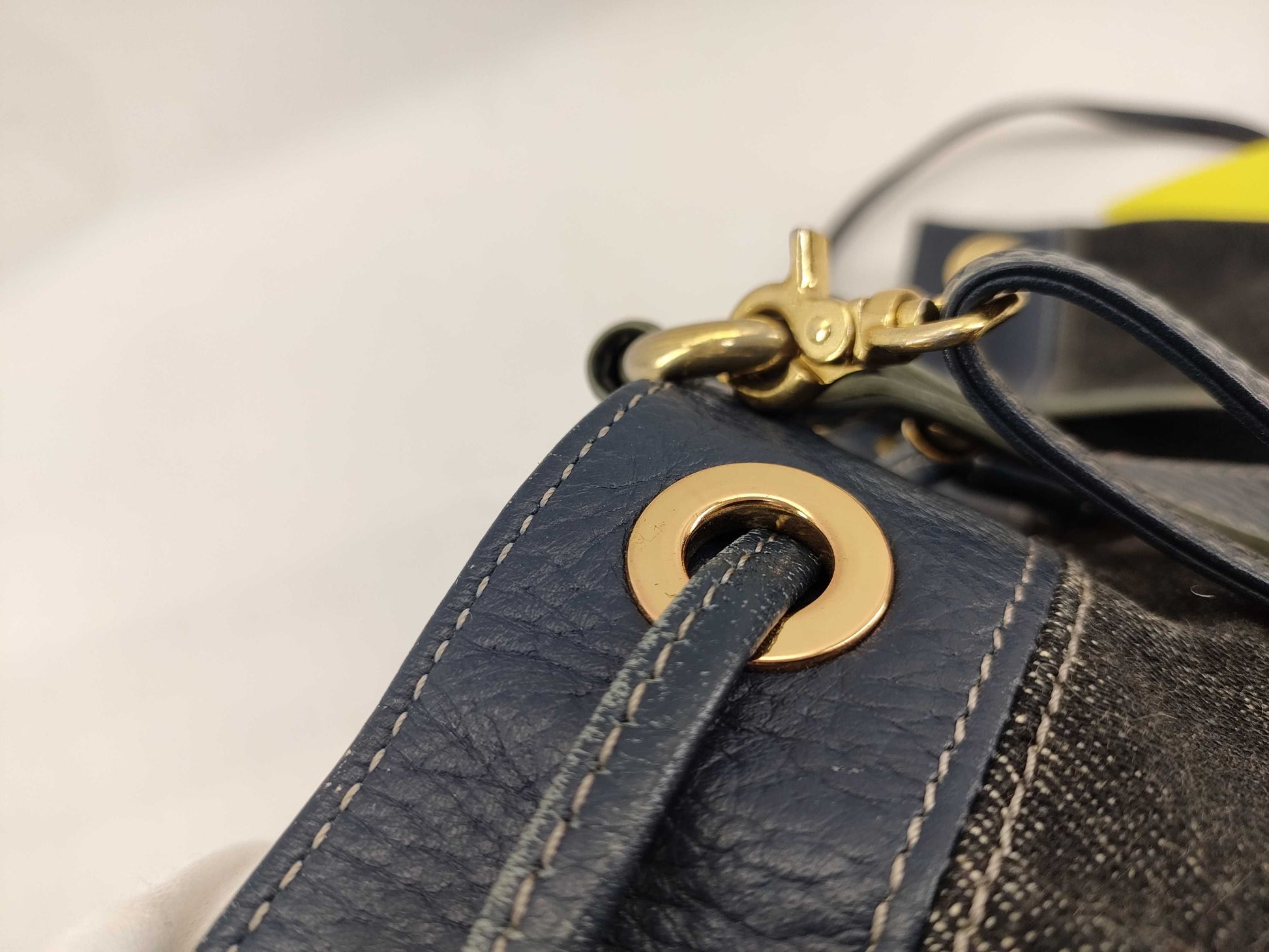 BURBERRY Blue Label Denim Nova Check Handbag