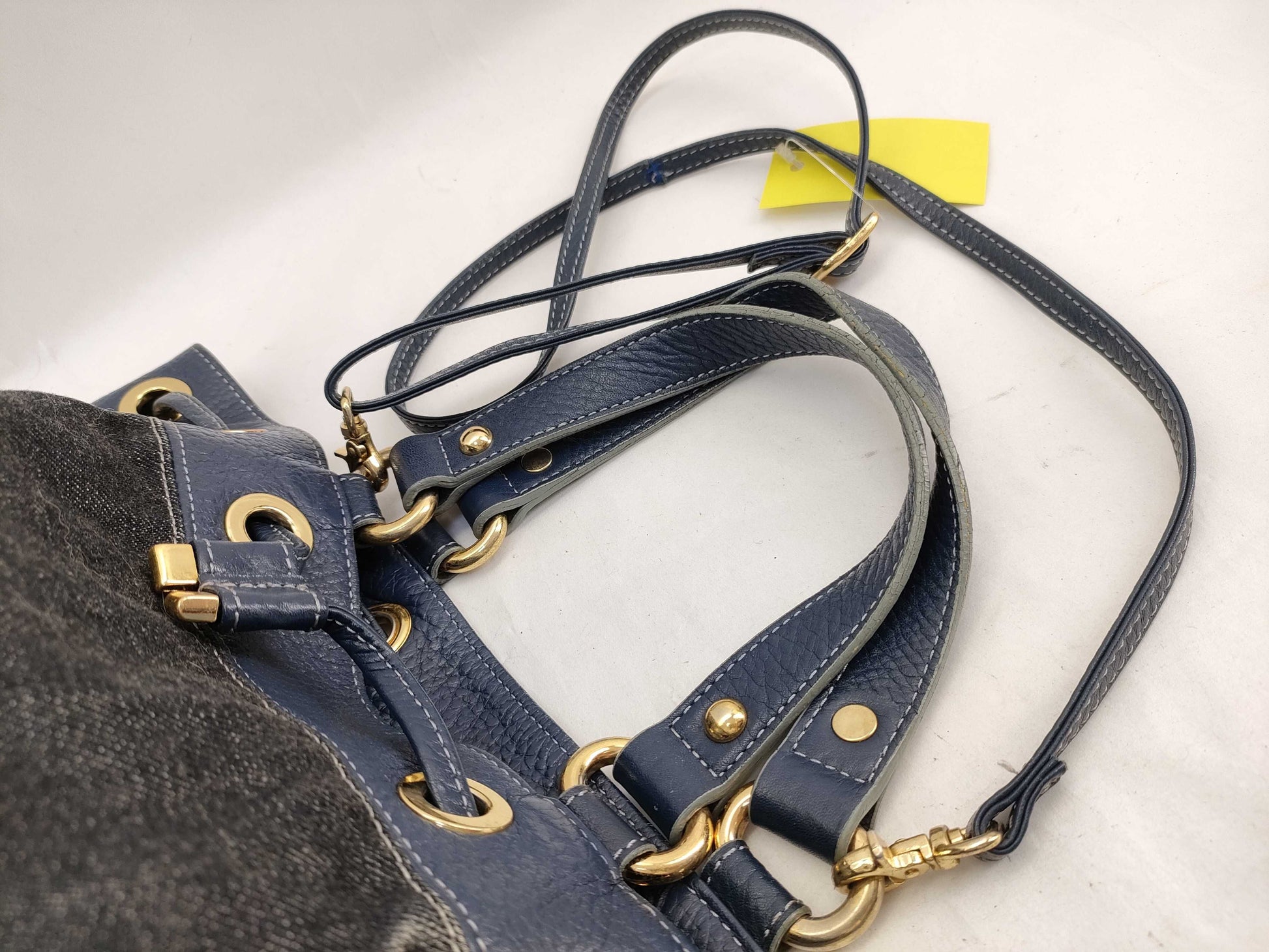 BURBERRY Blue Label Denim Nova Check Handbag