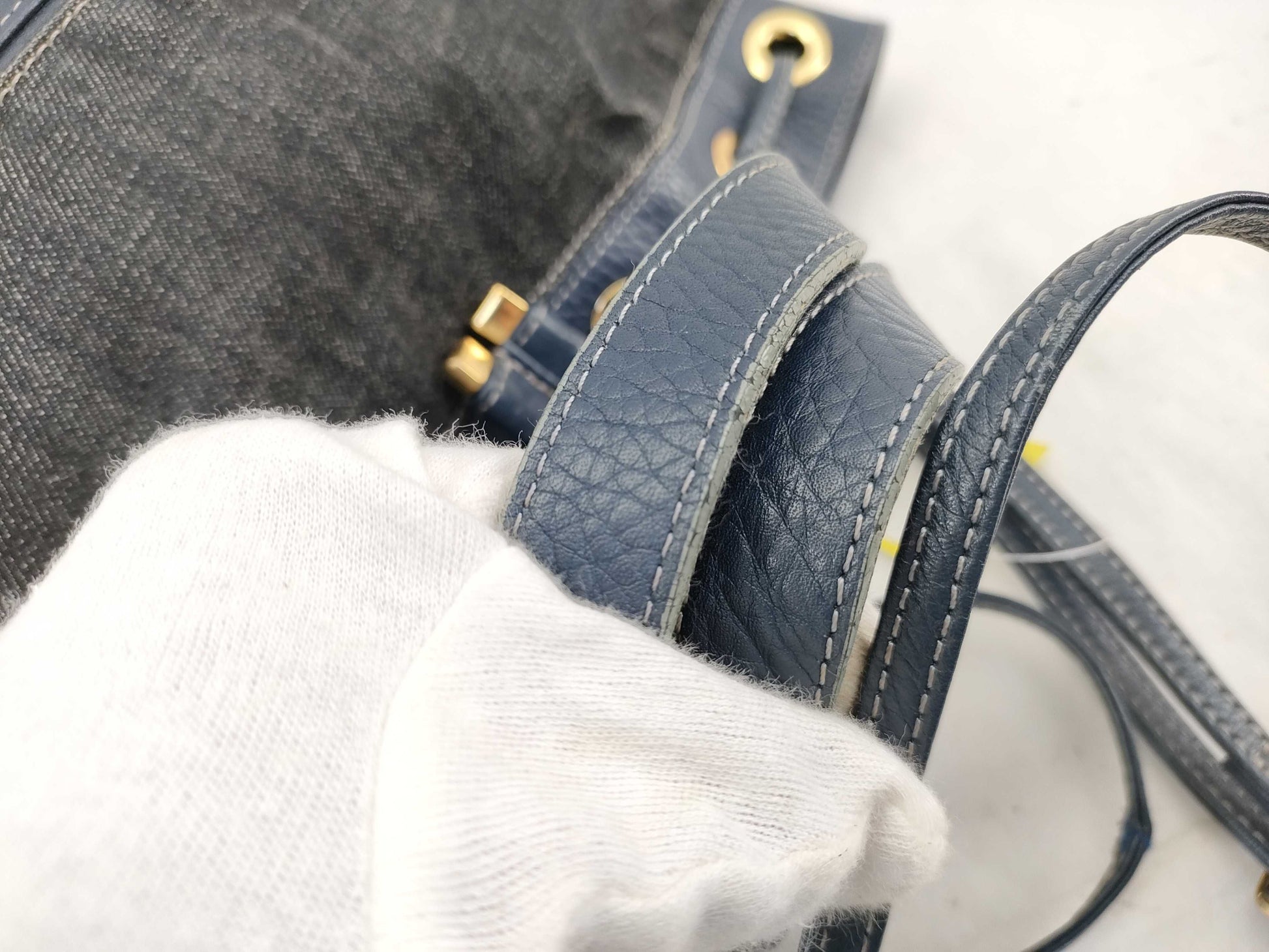 BURBERRY Blue Label Denim Nova Check Handbag