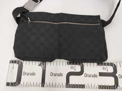 GUCCI GG Canvas Waist Bag Black Shoulder Bag