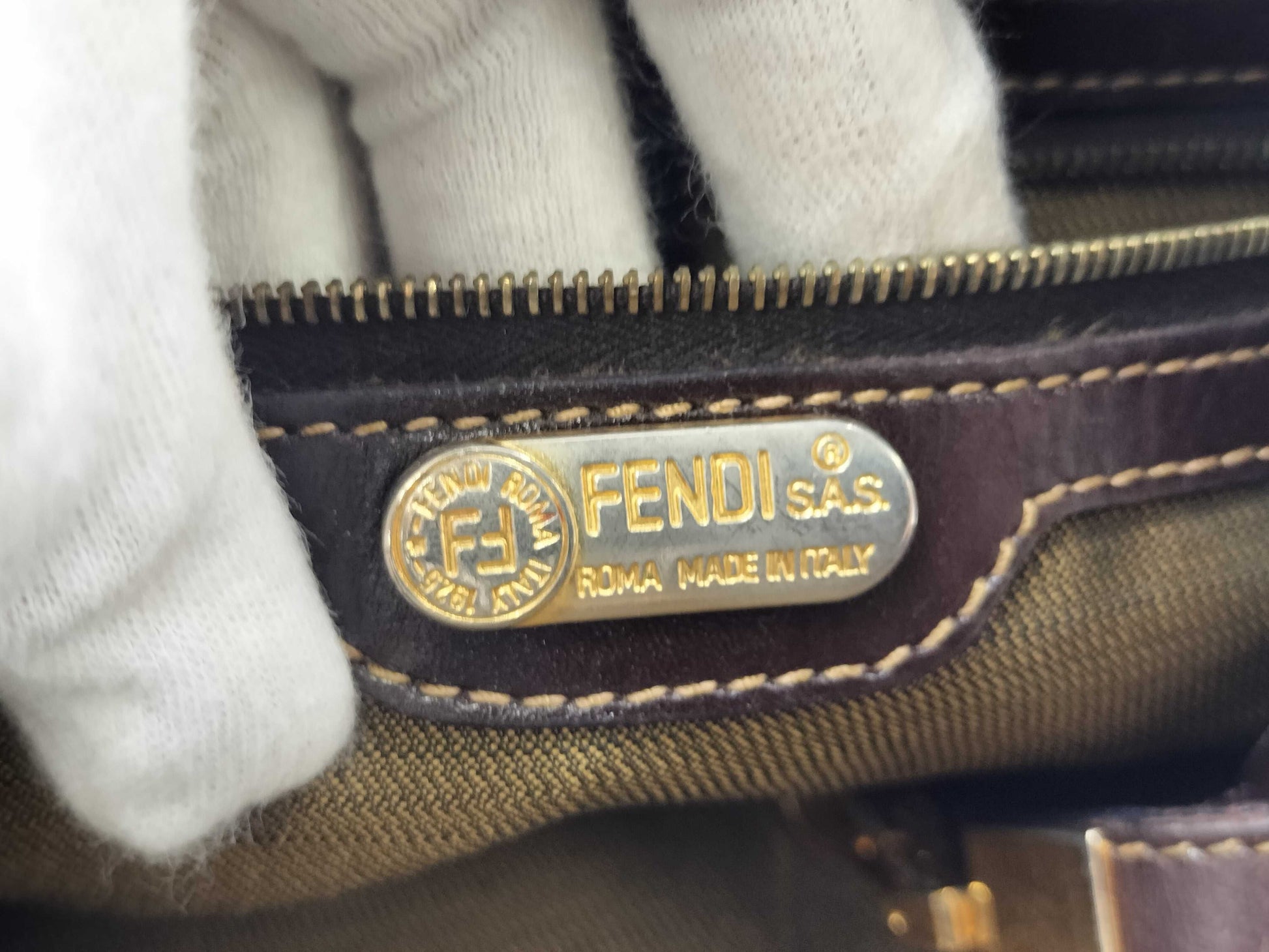 FENDI Zucca pattern FF hardware handbag