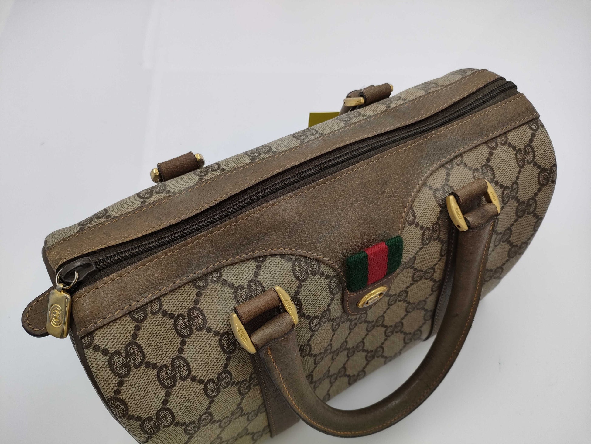 GUCCI GG Supreme 40.02.006 Sherry Mini Boston Handbag