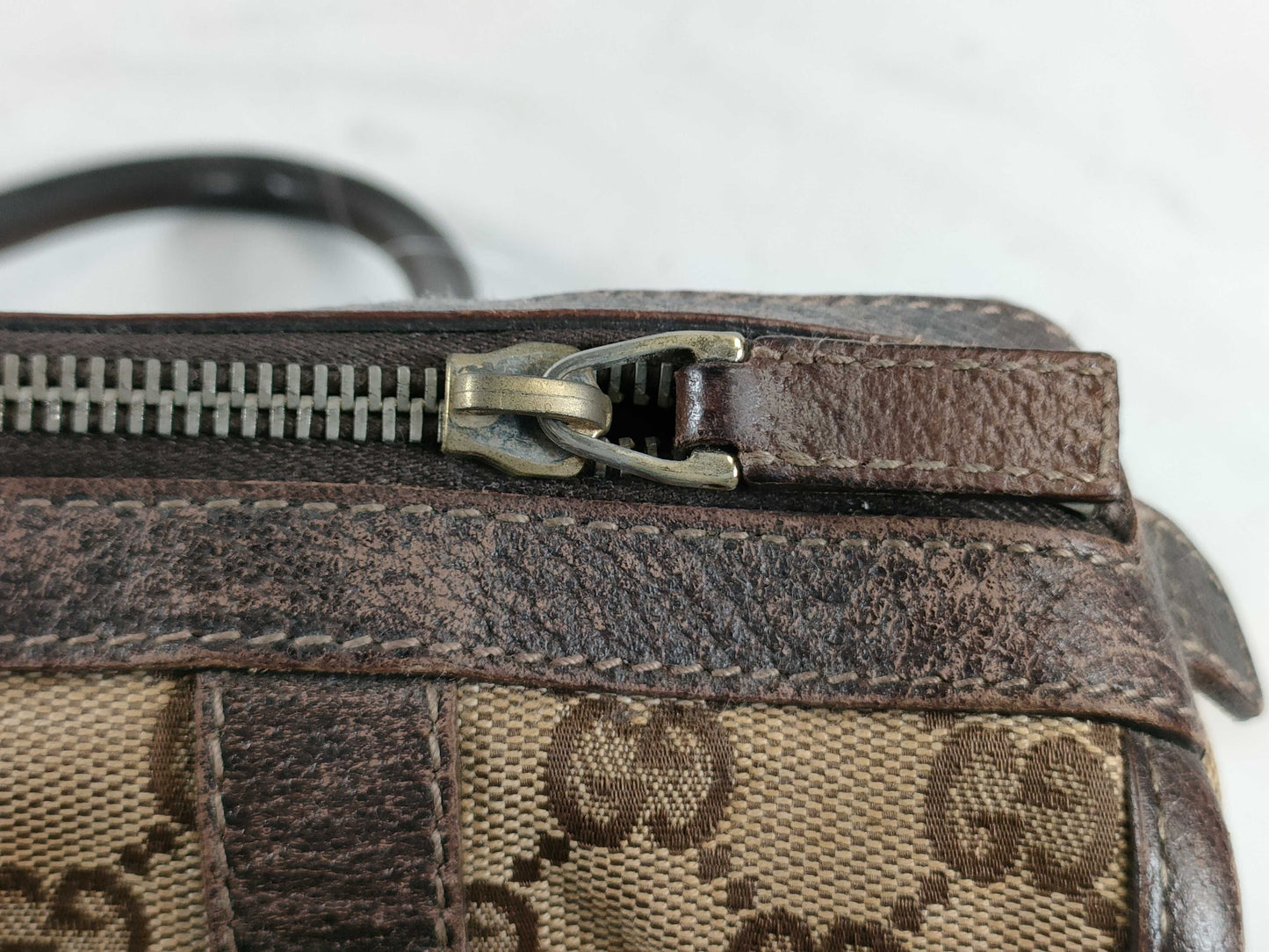 GUCCI GG Canvas 002058 Boston Bag Handbag