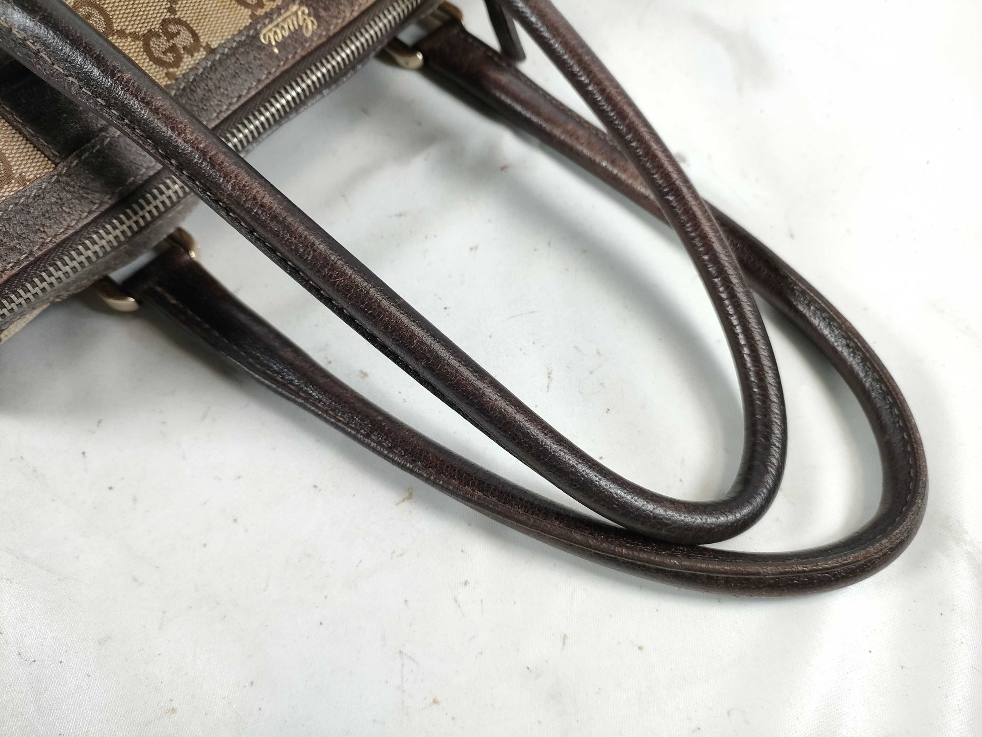 GUCCI GG Canvas 002058 Boston Bag Handbag