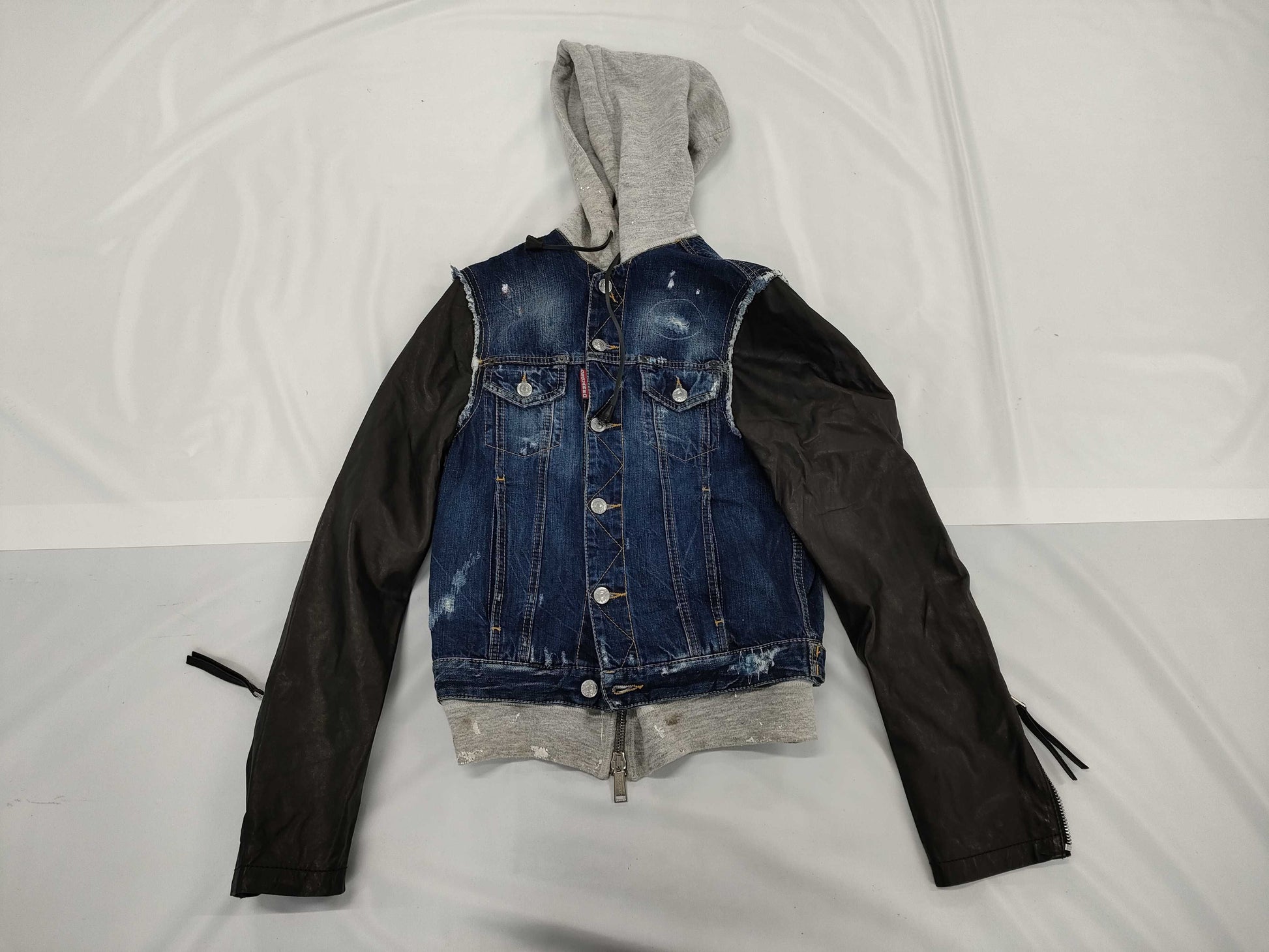 DSQUARED2 Denim/Hoodie/Leather Switch Jacket