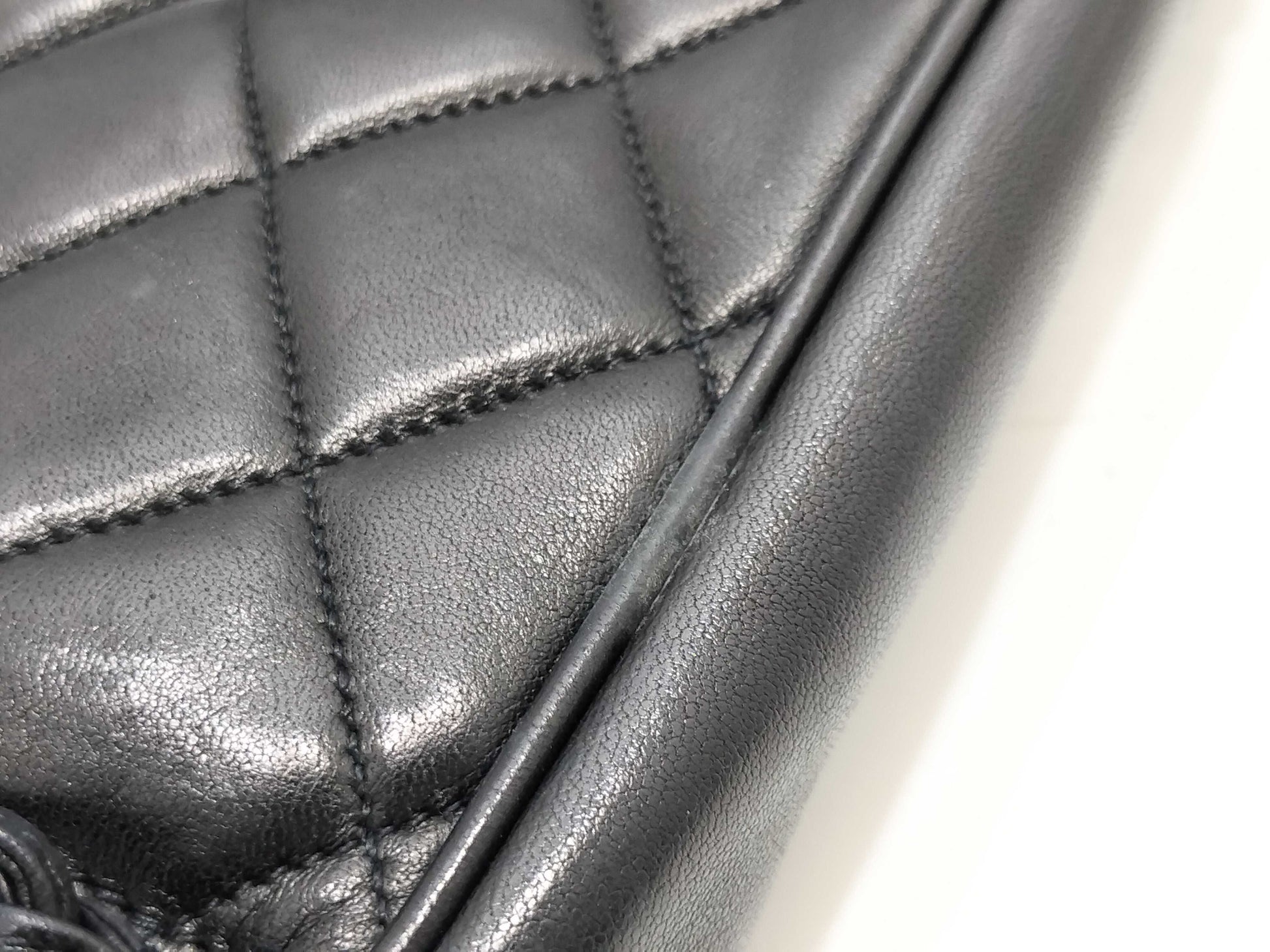 CHANEL [With sticker card] No. 2 Lambskin Chain Tote Bag in Black with Ball Charm
