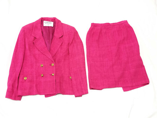 CHANEL Tweed/Set-up/Size 38/Pink Other Apparel